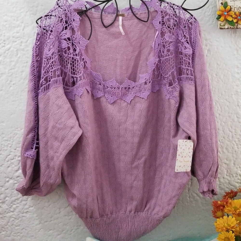 SOLD!! Beautiful Free People Lavender Sweater .